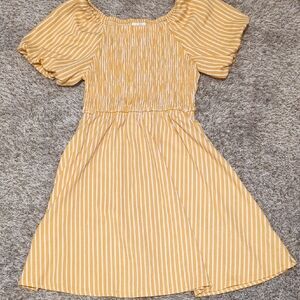 Yellow Striped Kids Dress